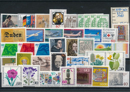 GERMANY Bundesrepublik BRD Jahrgang 1980 Stamps Year Set ** MNH - Complete Komplett Michel 1033-1067, 1038 A, C, D - Ongebruikt