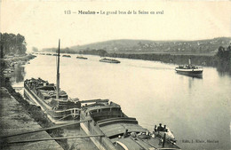 Meulan * Le Grand Bras De La Seine En Aval * Péniche Batellerie * Halage - Meulan