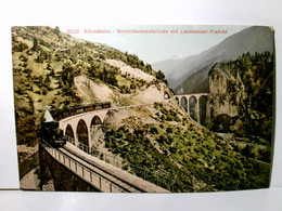 Albulabahn. Schmittentobelbrücke Mit Landwasser - Viadukt. Schweiz. Alte Ansichtskarte / Postkarte Farbig, Ung - Schmitten