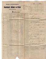 VP19.364 - 1869 - Lettre / Bordereau - Banque & Recouvrements PARRAU Père & Fils à TOULOUSE Pour LAVELANET - Bank & Versicherung
