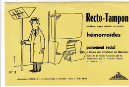 Buvard N° 3 "Laboratoire STAGO " D'Asnièes - Recto-Tampon - Hémorroïdes - Produits Pharmaceutiques