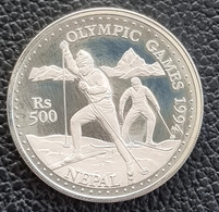 NEPAL 500 Rupees 1993  (Olympics Games 1994) Silver - Proof - Népal