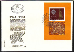 JUGOSLAWIEN BLOCK 19 FDC TITO DENKMAL VERDIENSTMEDAILLE 1981 - Blocchi & Foglietti