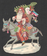 PERE NOEL SUR CHEVAL HOTE JOUETS    D687 - Kerstmotief