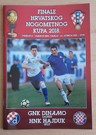 GNK DINAMO ZAGREB - HNK HAJDUK SPLIT 2018 Finals Of The Croatian Football Cup FOOTBALL CROATIA FOOTBALL MATCH PROGRAM - Boeken