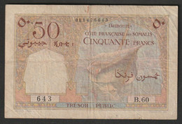 50 Francs De DJIBOUTI - Cote Française De SOMALIS De 1952 - B.60 - 643 - Djibouti