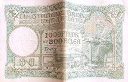 BILLET DE MILLE FRANCS OU 200 BELGAS - 1000 Francos & 1000 Francos-200 Belgas