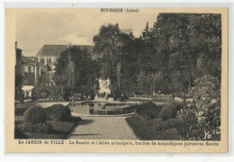 38 Isère Bourgoin Le Bassin Et L'allée Centrale , Bordée De Magnifiques Parterres Fleuris écrit En 1942 - Bourgoin