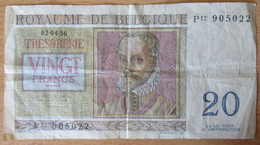Belgique - Billet 20 Francs "Trésorerie" 03-04-1956 - 20 Francs