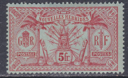 Nouvelles Hébrides N° 48 X Partie De Série : 5 F. Carmin Sur Vert Légende Française, Trace De Charnière, TB - Nuovi