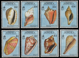 Dominica 1990 - Mi-Nr. 1318-1325 ** - MNH - Meeresschnecken / Marine Snails - Dominica (1978-...)