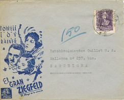44192. Carta VALENCIA 1939. Guerra Civil, CENSURA Militar, Metro Goldwyn Mayer. Gran Ziegfeld CINE - 1931-50 Lettres