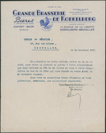 Belgique - Lot De 2 Factures Illustrées Grande Brasserie De Koekelberg (1935-37) / Bières, Beer - 1900 – 1949