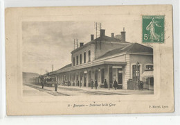 38 Isère Bourgoin  Intérieur De La Gare Avec Train - Bourgoin