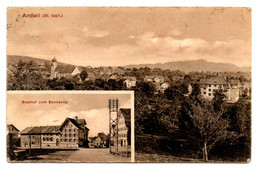 AK Schweiz: Andwil (St.Gallen), 2 Bilder Mit Gasthof Zum Sonnental, Gel. Um 1910 (BM Abgelöst) - SG St-Gall