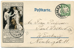 BAVIERE ENTIER POSTAL AVEC ILLUSTRATION " NURNBERG 1906....." DEPART NURNBERG 21 NOV 05 POUR L'ALLEMAGNE - Autres & Non Classés