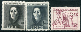 CZECHOSLOVAKIA 1947 Destruction Of Lidice MNH / **.  Michel 518-20 - Unused Stamps