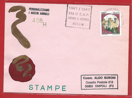 CARTOLINA VG ALDO BUSONI 468H - 1987 MILANO PESCHIERA BORROMEO - Usa Il CAP Aiutaci A Servirti Meglio - ANNULLO DEDICATO - Postleitzahl