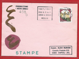 CARTOLINA VG ALDO BUSONI 468G - 1987 ROMA FIUMICINO - Usa Il CAP Aiutaci A Servirti Meglio - ANNULLO DEDICATO - Code Postal