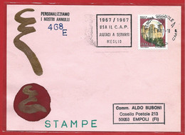 CARTOLINA VG ALDO BUSONI 468E - 1987 GENOVA BRIGNOLE - Usa Il CAP Aiutaci A Servirti Meglio - ANNULLO DEDICATO - Codice Postale