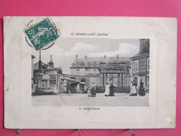 Visuel Pas Très Courant - 72 - Le Grand Lucé - Petite Place - 1911 - R/verso - Le Grand Luce