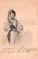 Illustration Bottaro - Femme En Costume Oriental - Series 105 N° 2 - Carte Dos Simple - Bottaro