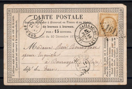 Carte Précurseur Cérès -  Cachet & GC 1611 De GAILLAC DU TARN , 1875 , Manque De Fraicheur - Vorläufer
