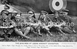 BIRD MEN LEEDS AIRCRAFT EXHIBITION OLD BW POSTCARD YORKSHIRE OBSERVER RAF WW2 - Leeds