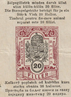 AGRICULTURE Animal Passport PEST County SZENTENDRE - 1913 Hungary Romania  Serbia Slovakia KUK TAX REVENUE STAMP - Fiscali