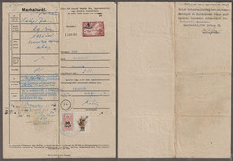 1945 Hungary REVENUE STAMP Agriculture Animal Passport HORSE OX Pest Pilis Solt Kiskun County ÚJHARTYÁN 2  4 P Overprint - Steuermarken