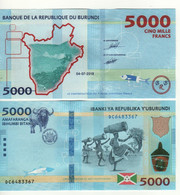 BURUNDI  5'000 Francs  Attractive  New Date P53b Dated 04.07.2018   "Buffalo-Dancers-Map Of Country" UNC - Burundi