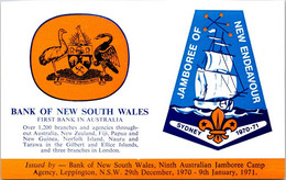 (1 H 27) Australia - Australian Jamboree Postcard  - SCOUT - Bnk Of New South Wales - 1970-71 Jamboree - Manifestations