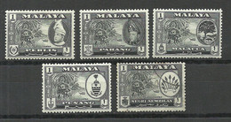 MALAYSIA Staaten 1957 Sultan & Coat Of Arms & Landesansichten, Various States */o - Altri & Non Classificati