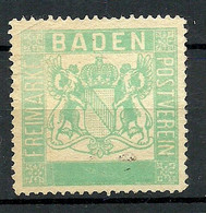 Germany Deutschland Freimarke Postverein Baden Ohne Wertangabe (*) Ohne Gummi/mint No Gum Wappe Coat Of Arms - Neufs