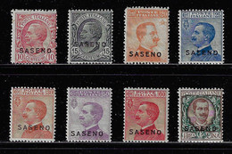 SASENO 1923 SCOTT 1-8 MH HIGH VALUE - Saseno
