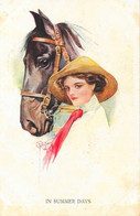 Illustration Barber Court -  In Summer Days - Femme Cavalière Avec Son Cheval - Series N° 107 - Barber, Court