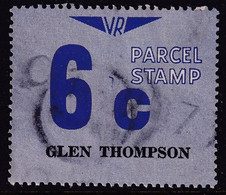 Victoria 1966 Railway Parcel Stamp 6c GLEN THOMPSON Used - Variétés Et Curiosités