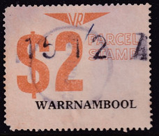 Victoria 1977 Railway Parcel Stamp $2 WARRNAMBOOL Used - Variétés Et Curiosités
