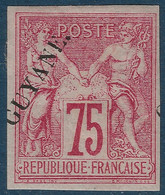 France Colonies GUYANE N°14* 75c Rose Tres Frais & TTB Signé SCHELLER  Cote Yvert : 200 € - Neufs