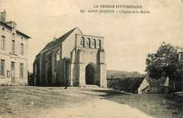 St Quentin * Place De L'église Et La Mairie * Cachet Au Dos 326ème Régiment Territorial , 12ème Compagnie - Autres & Non Classés