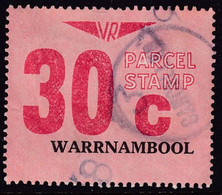 Victoria 1977 Railway Parcel Stamp 30c WARRNAMBOOL Used - Errors, Freaks & Oddities (EFO)