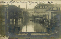 Maisons Alfort * Alfort * Carte Photo * La Rue Du Chemin De Fer * Inondations Janvier Février 1910 * Crue * Café - Maisons Alfort