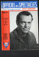 Paris:L'OFFICIEL  DES SPECTACLES Juillet 1960  EDDIE CONSTANTINE En Couverture (PPP35437) - Programs
