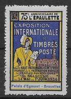 Belgique Vignette Bruxelles Exposition Philatélique 1924 - Neuf ** Sans Charnière - TB - Filatelistische Tentoonstellingen