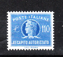 Italia   -  1965. Recapito Autorizzato  110 £  Buona Centratura. MNH - Pacchi In Concessione
