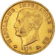 Monnaie, États Italiens, KINGDOM OF NAPOLEON, Napoleon I, 40 Lire, 1814, Milan - Napoléonniennes