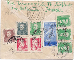 27958# BRESIL LETTRE RECOMMANDEE Obl MANHA BRASIL SAO PAULO 1961 REGISTRADO Pour LUXEMBOURG - Covers & Documents