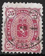 FINLAND : 1875 / 1882 Weapon 25 P Carmine Perforation 11 Michel 17 A Ya - Used Stamps