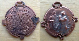 DA-077 Médaille Ancienne (1916) Signée Bargas  De 32mm/32mm,poids=7,70g  Gloire Aux Serbes - Bronzes