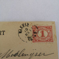 NL Klein Rond Stempel Marken Op Ansichtkaart 190? - Marcofilia